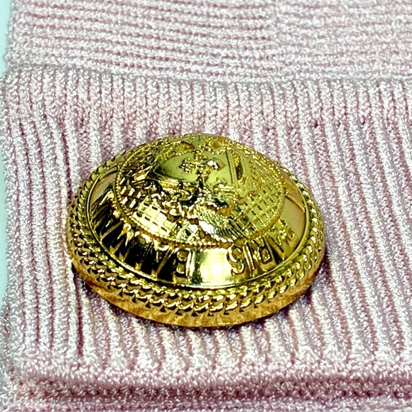 Balmain Knitted Four Pocket Short Sleeve Cardigan FR 40 US 8 Pink NWT - Picture 15 of 17